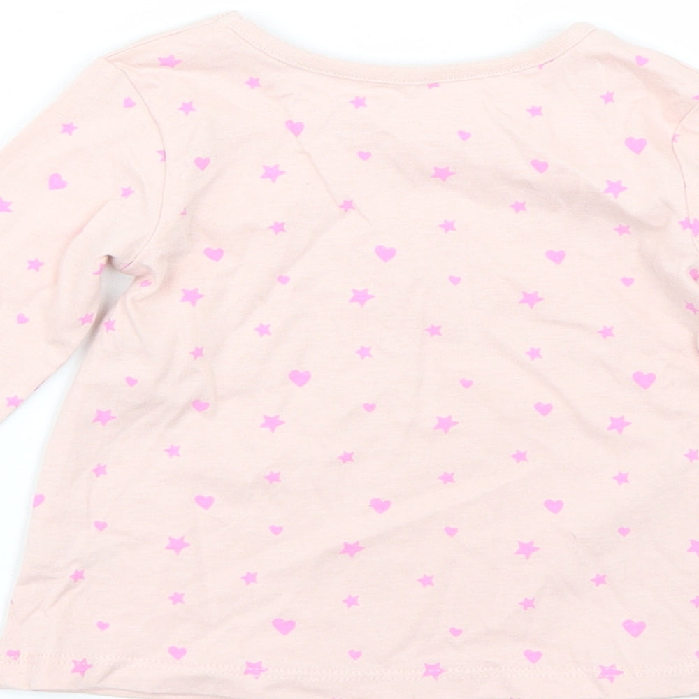 George Girls Pink Polka Dot Basic T-Shirt Size 6-9 Months