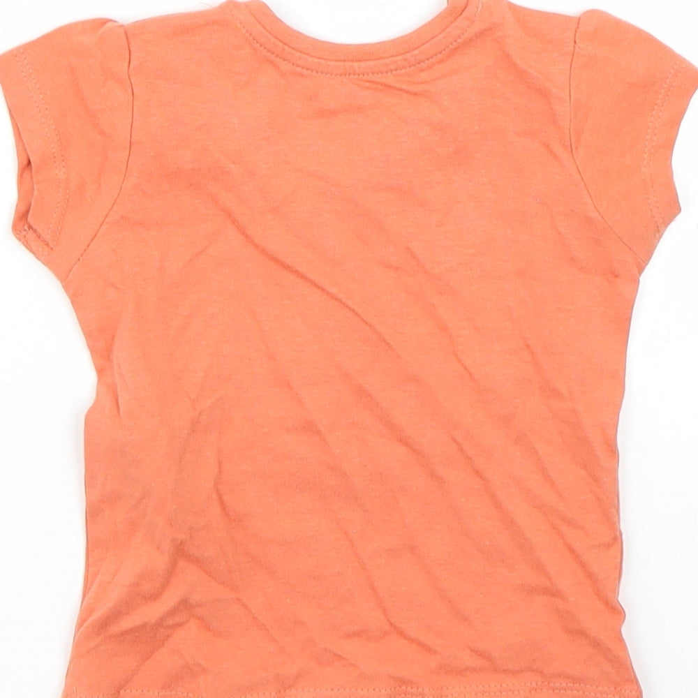 Primark Girls Orange Basic T-Shirt Size 6-9 Months