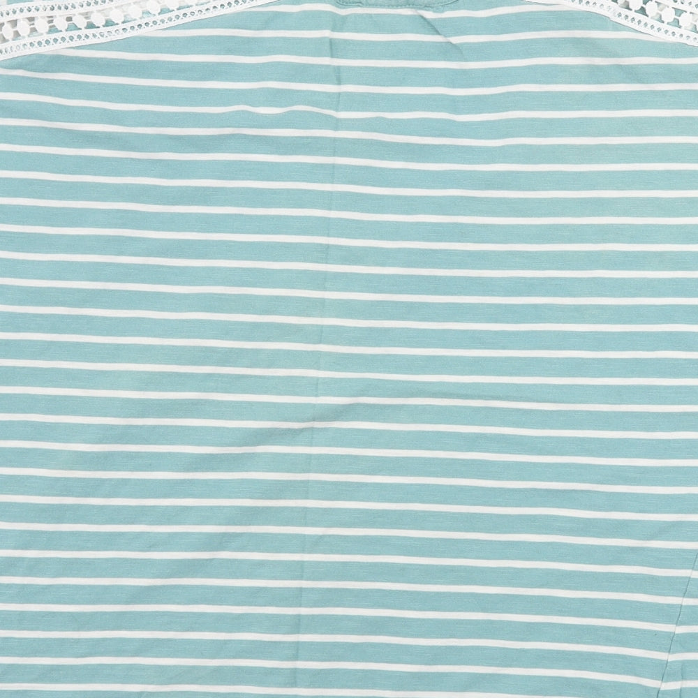 Primark Womens Blue Striped Basic T-Shirt Size XL