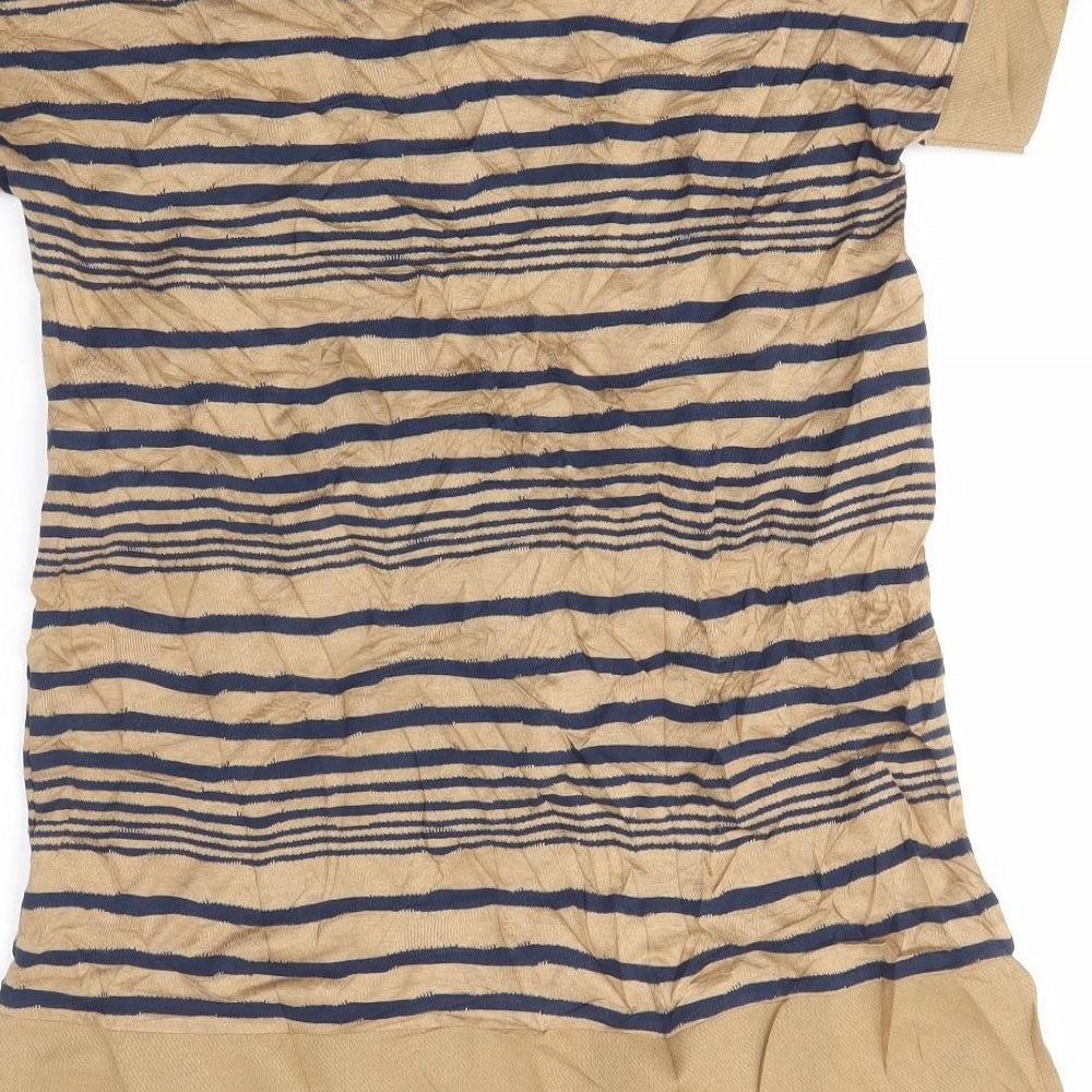 NEXT Womens Brown Striped Basic Blouse Size 10
