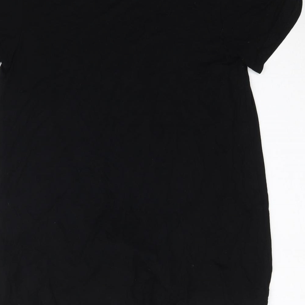 Dorothy Perkins Womens Black Basic T-Shirt Size 8 - Knot detail