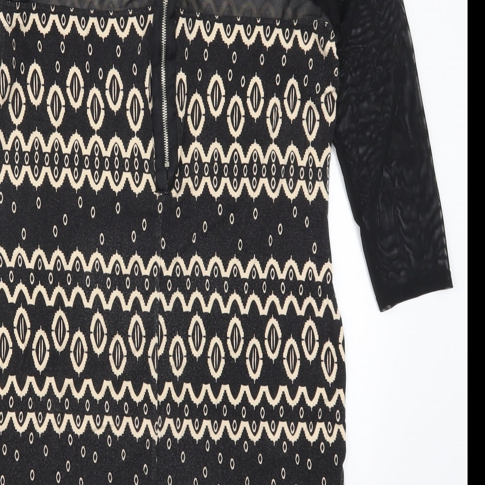 Be Beau Womens Black Geometric Mini Size 16