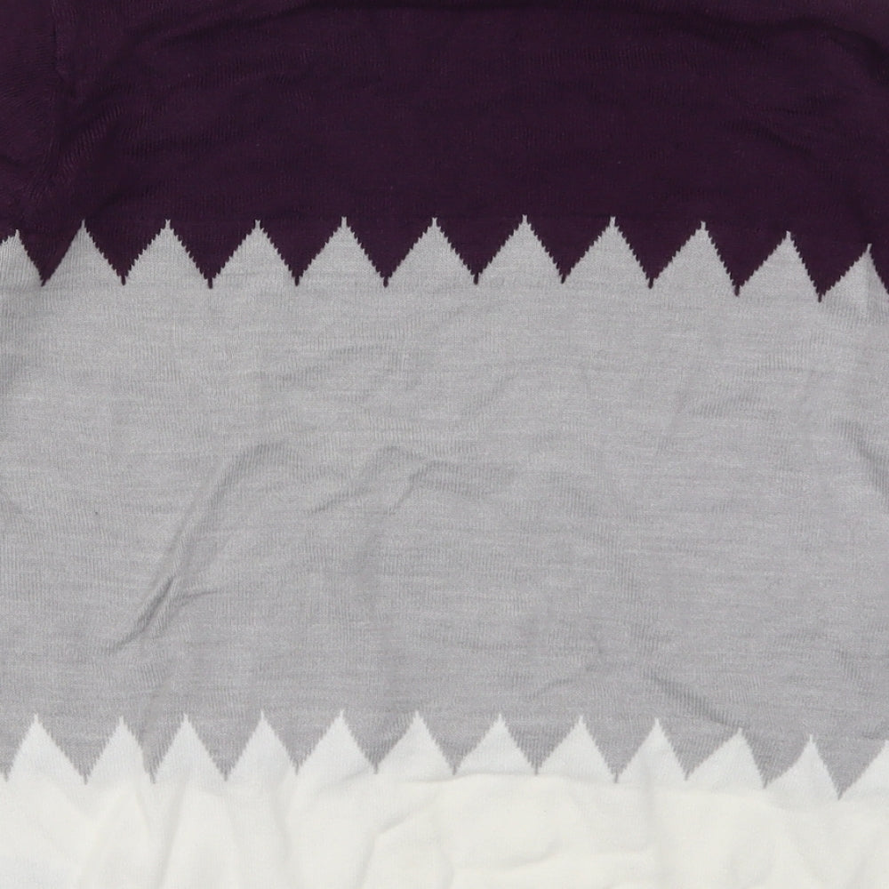 Marks and Spencer Womens Purple Knit Pullover Jumper Size 12 - Zig Zag