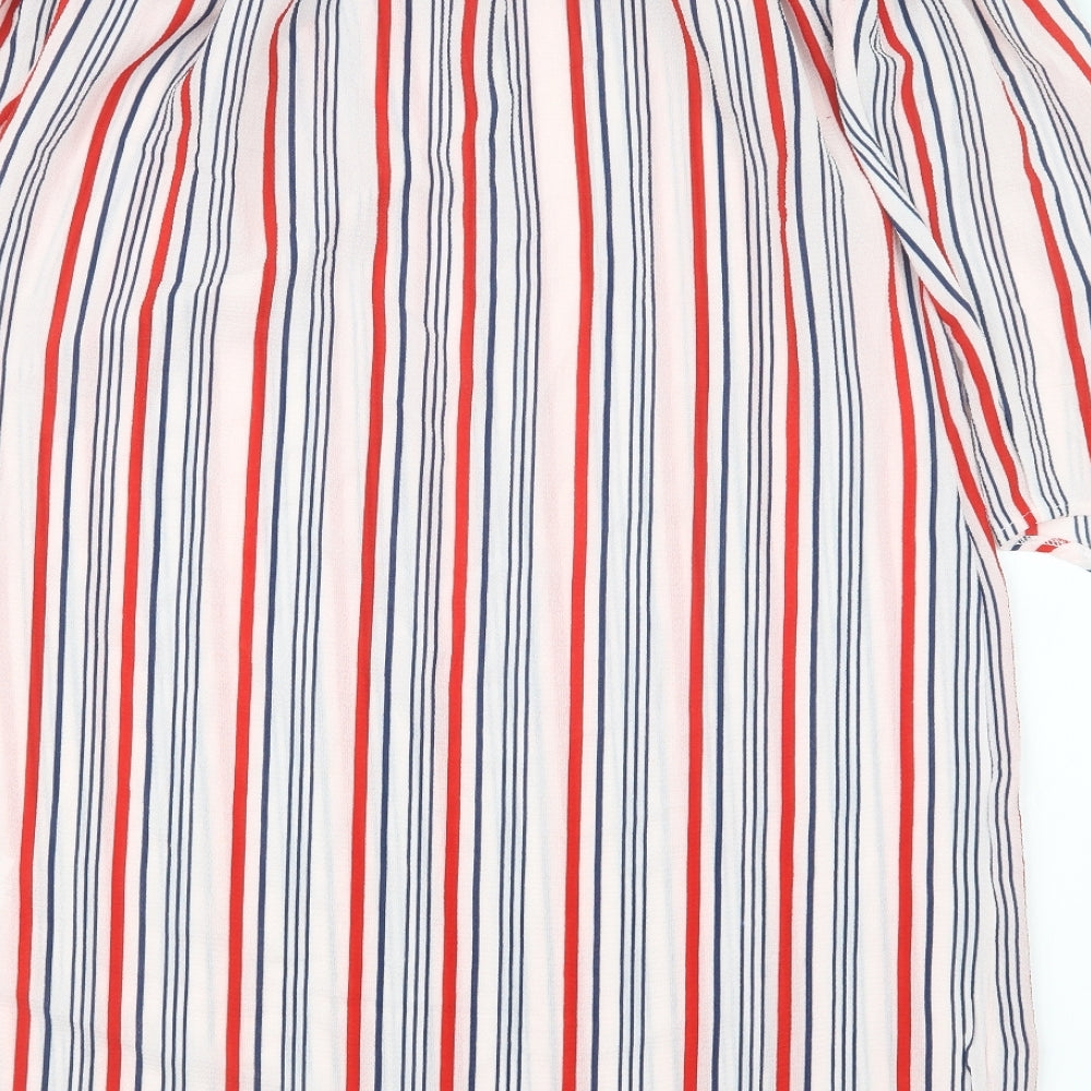 New Look Womens Red Striped T-Shirt Dress Size 10