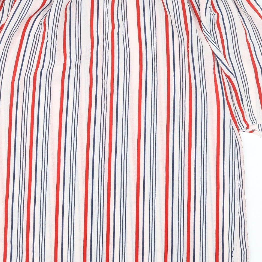 New Look Womens Red Striped T-Shirt Dress Size 10