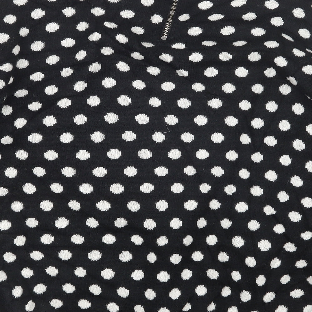 H&M Womens Black Polka Dot Knit Pullover Jumper Size S