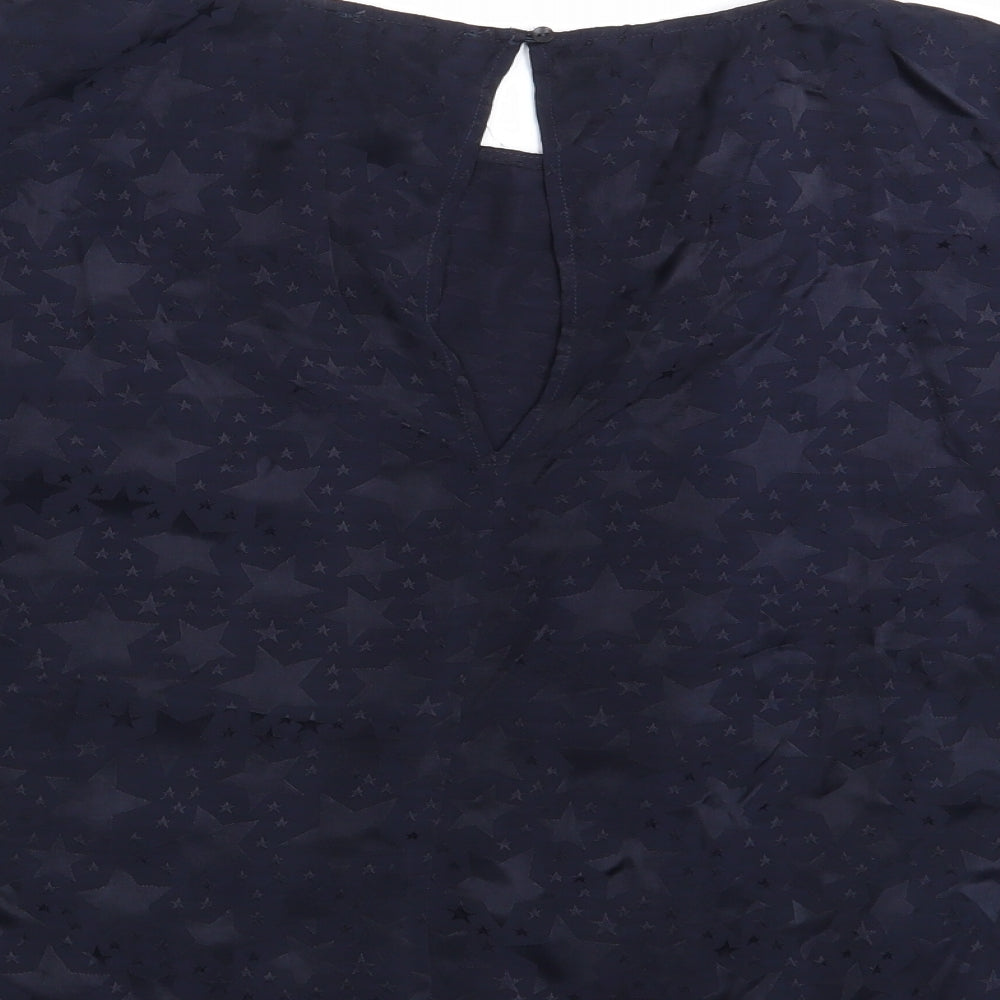 M&S Womens Blue Geometric Basic Blouse Size 12