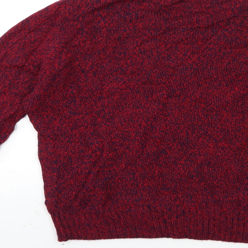 H&M Womens Red Knit Pullover Jumper Size S