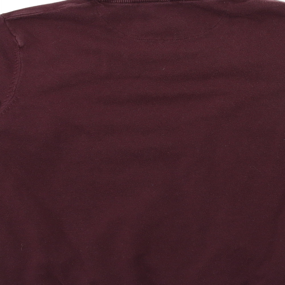 F&F Mens Red Knit Pullover Jumper Size L