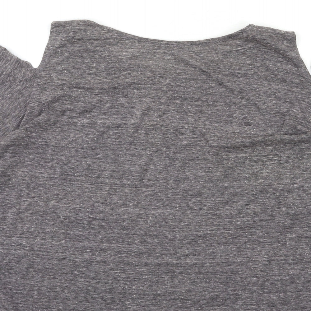 haute society Womens Grey Basic Blouse Size L - Open Shoulder