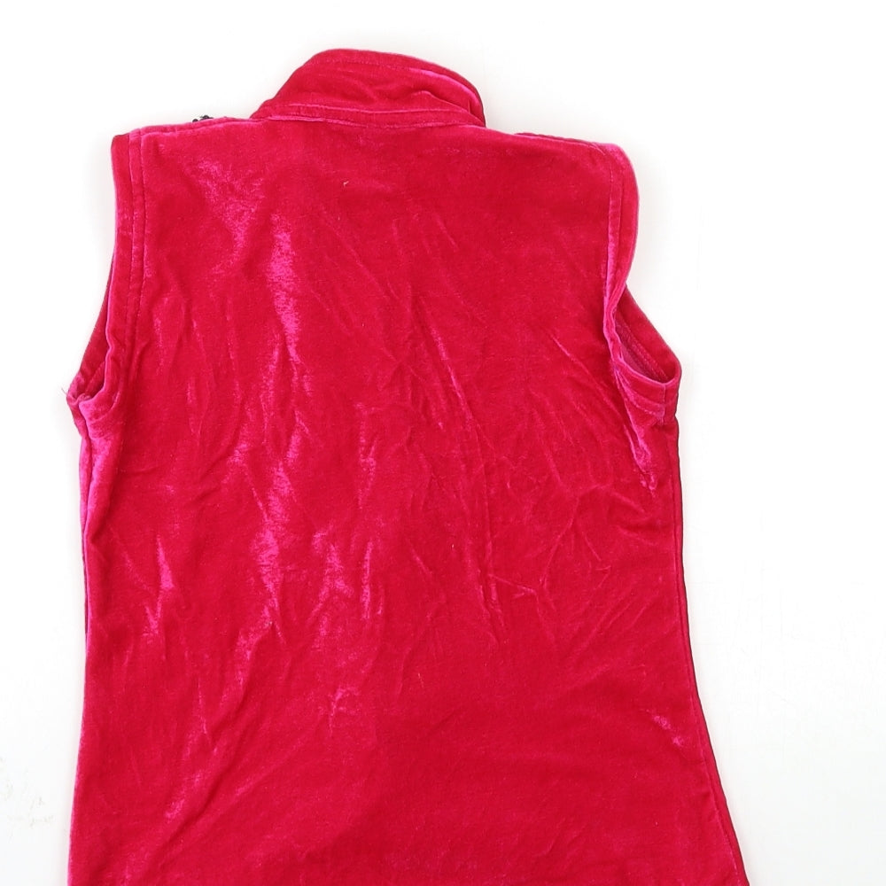 JOY & jOLLY Womens Pink Velour Basic Blouse Size XS