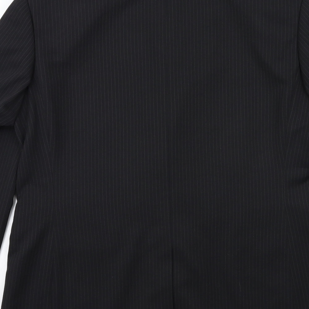 Taylor & Wright Mens Black Striped Rayon Jacket Suit Jacket Size 42