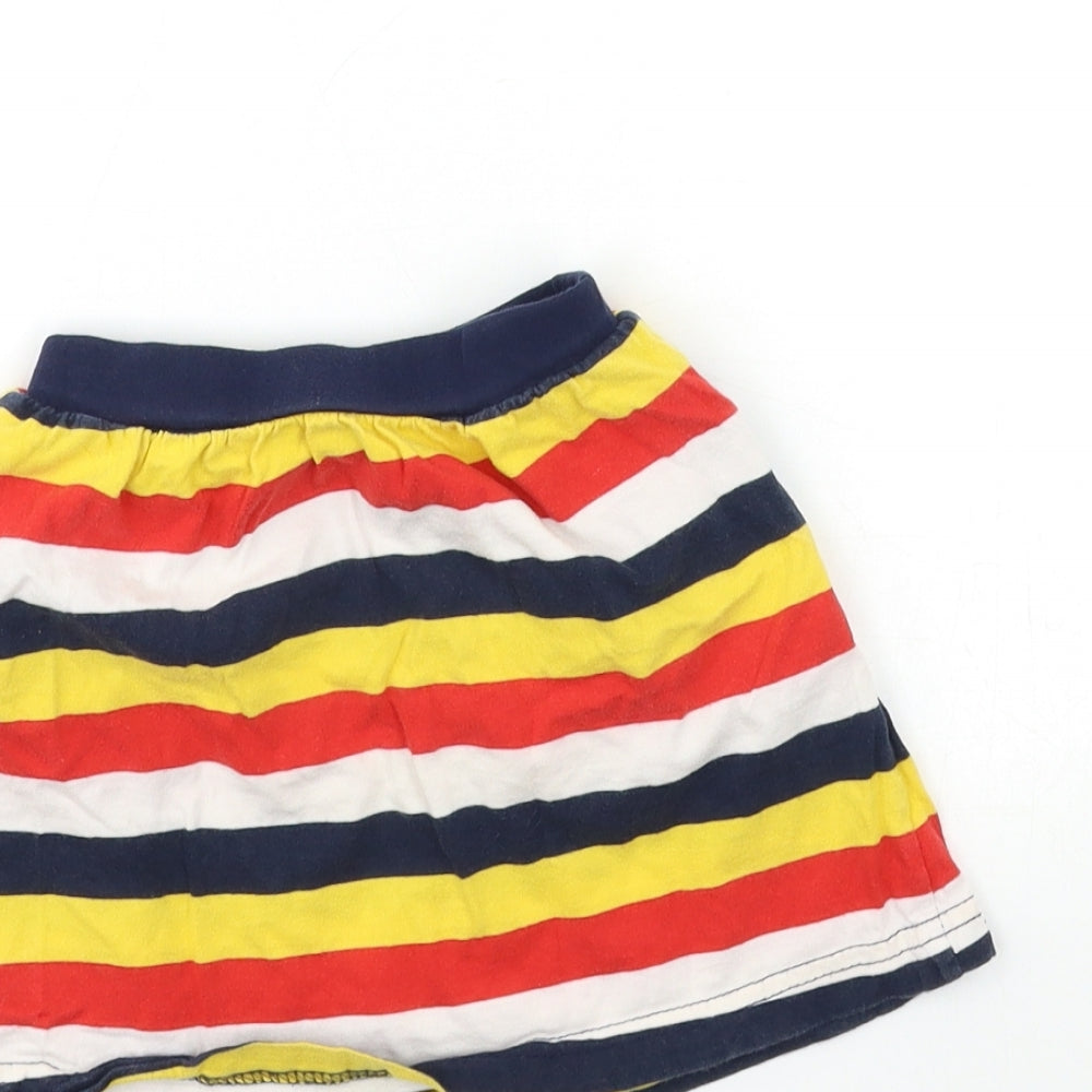 Preworn Girls Yellow Striped Mini Skirt Size 6 Years