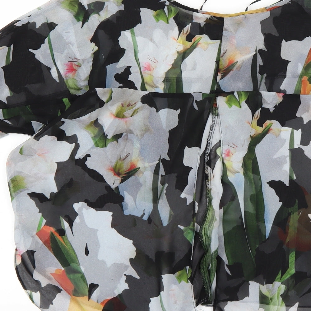 Topshop Womens Multicoloured Floral Basic Blouse Size 8