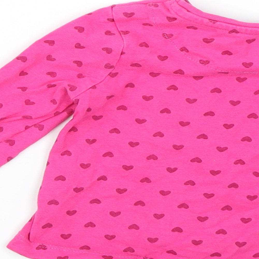 George Baby Pink Geometric Basic T-Shirt Size 12-18 Months