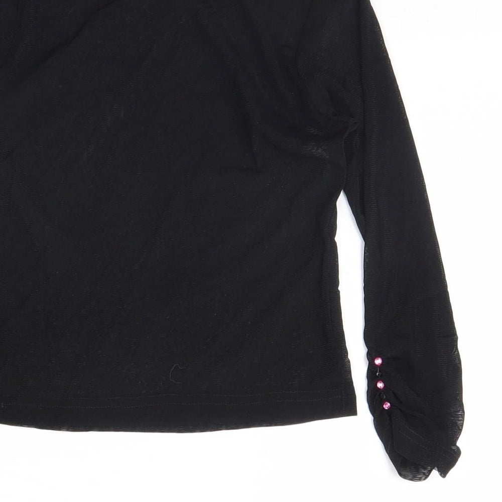 Preworn Womens Black Basic Blouse Size 6