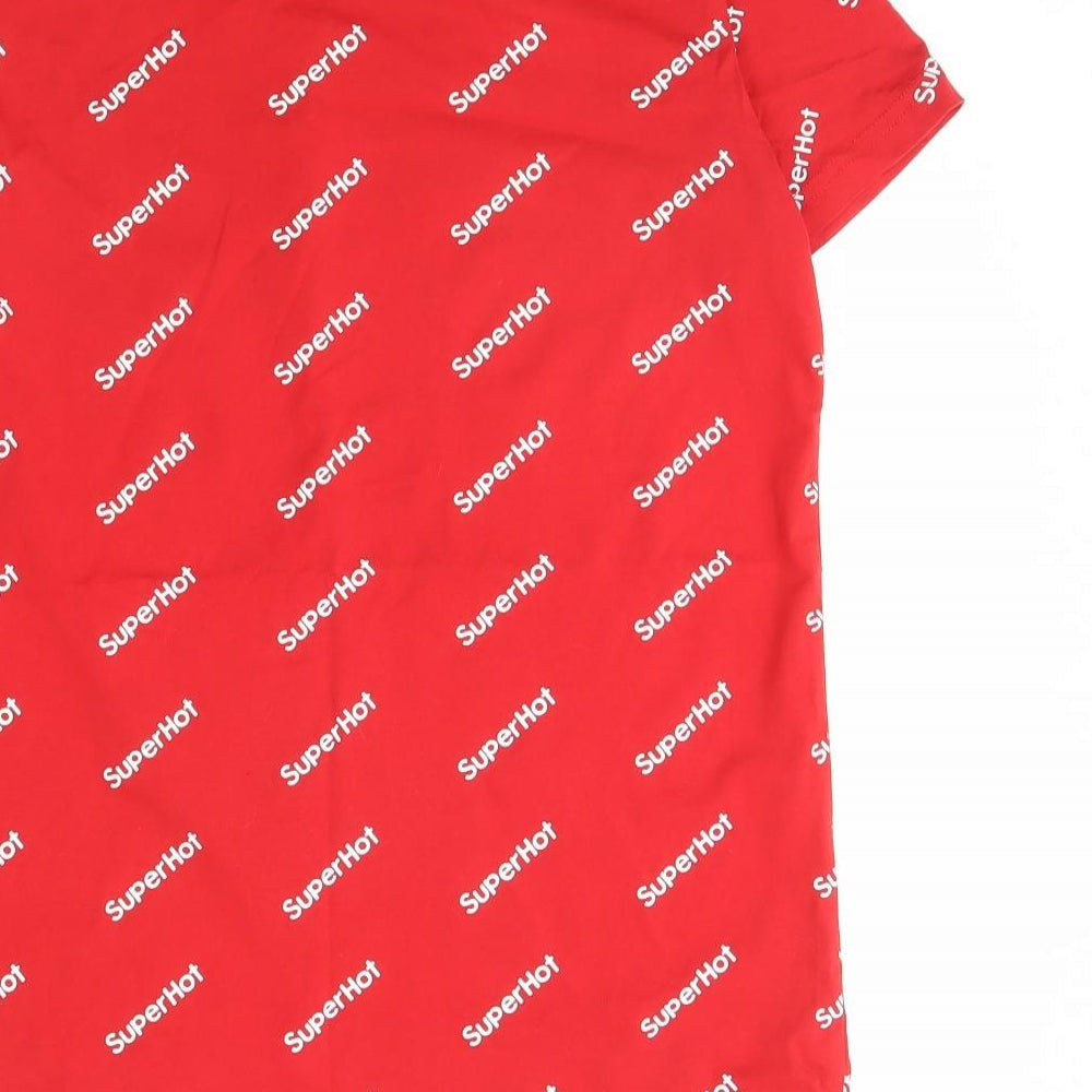 Preworn Womens Red Basic T-Shirt Size L