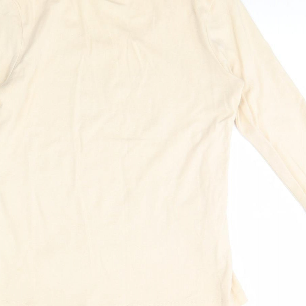 Preworn Womens Beige Basic Blouse Size 10