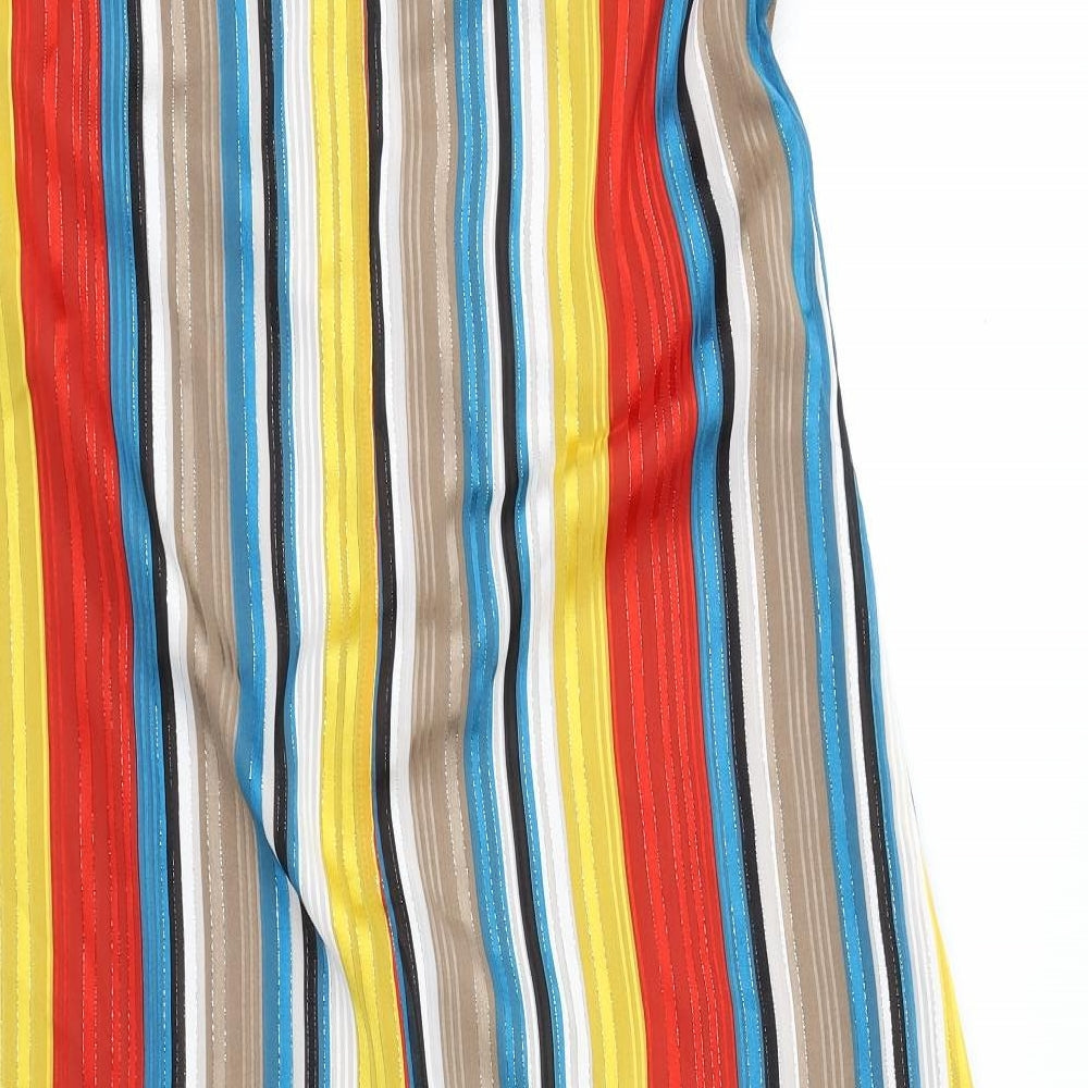 En Creme Womens Red Striped Maxi Size M