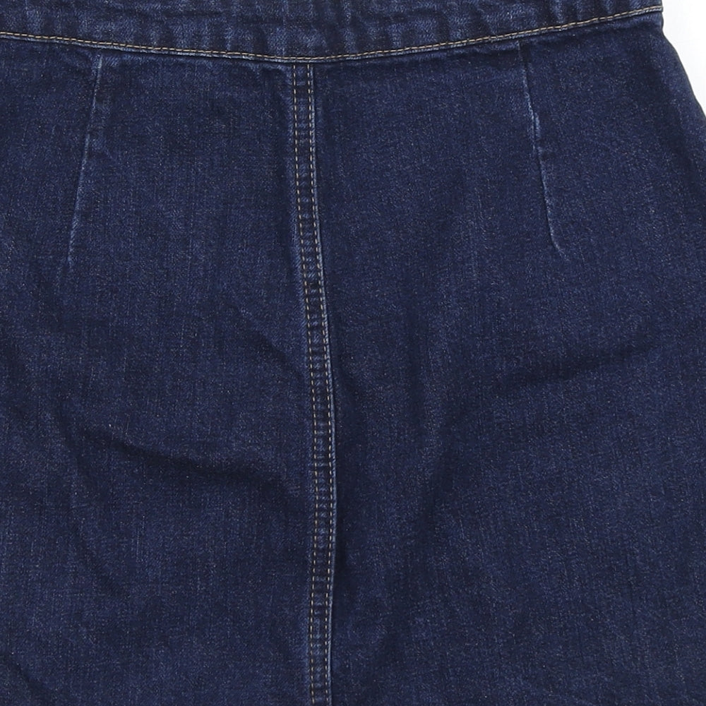 Topshop Womens Blue Denim A-Line Skirt Size 26 in