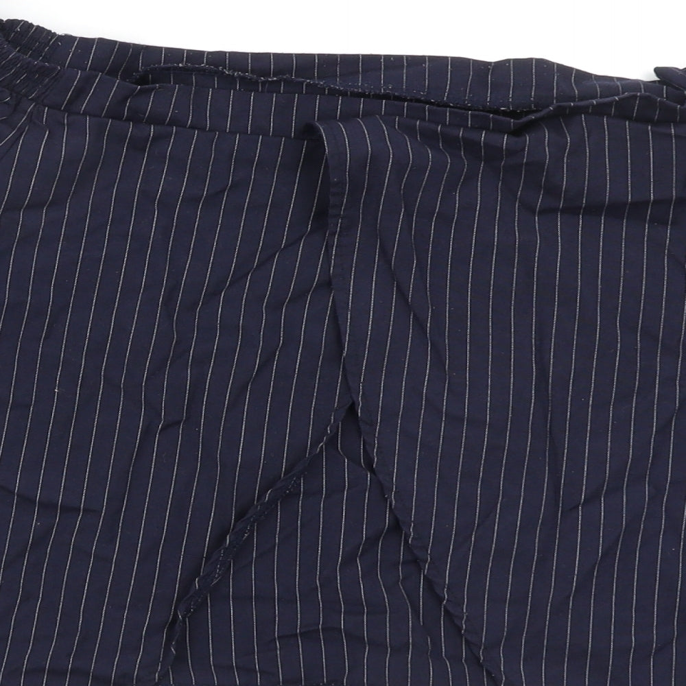 Missguided Womens Blue Striped Basic Blouse Size 14