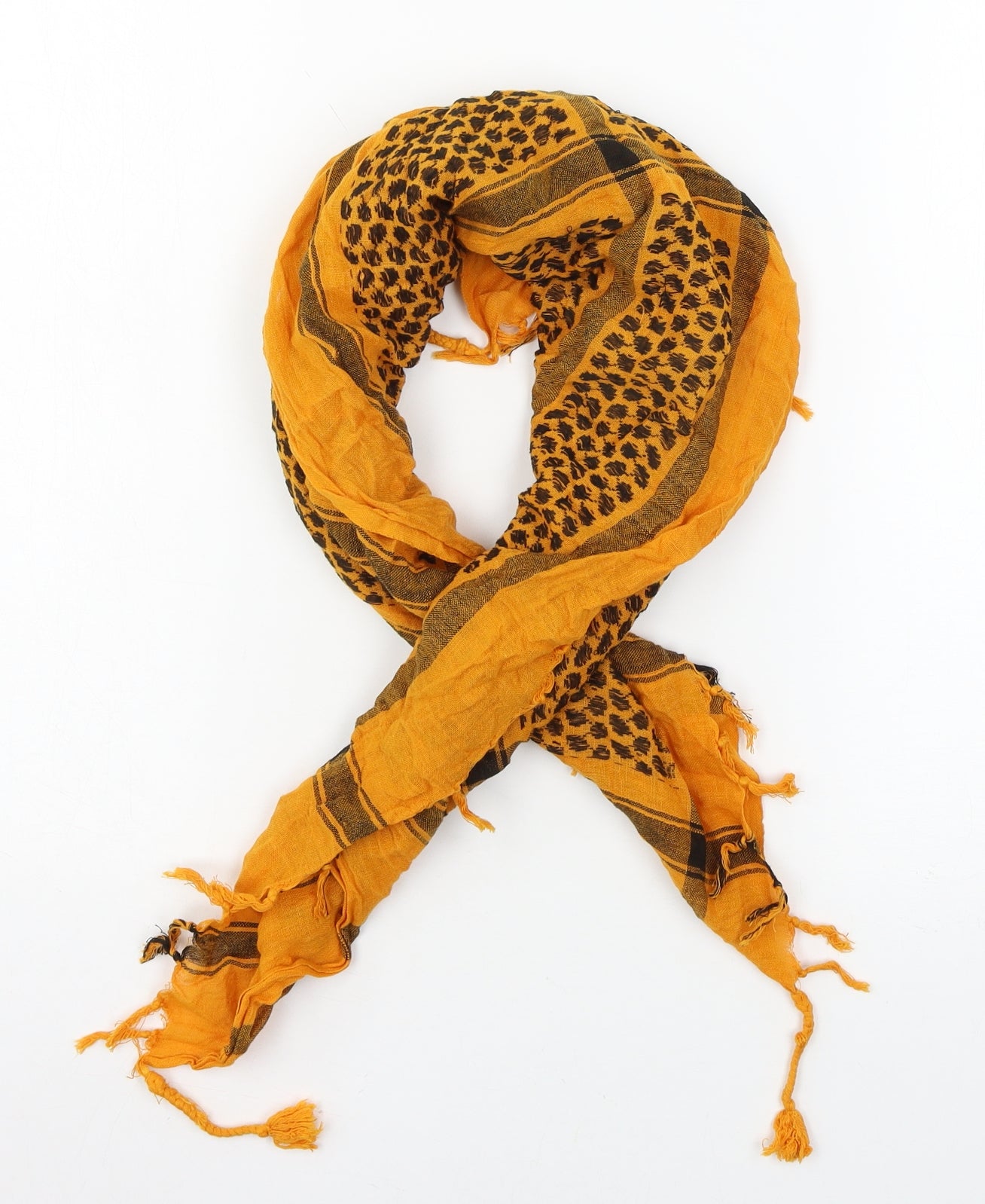 Preworn Womens Orange Check Scarf