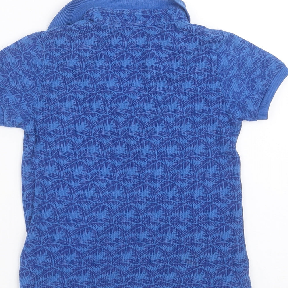 Mayoral Boys Blue Floral Basic Polo Size 3 Years - palm leaves