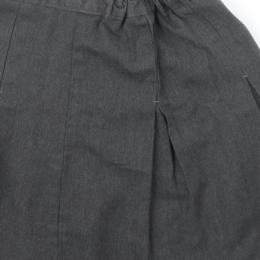 Marks & Spencer Girls Grey Pleated Skirt Size 7 Years