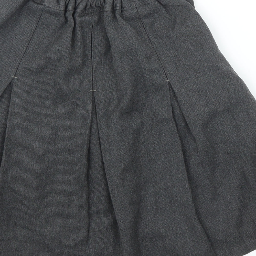 Marks & Spencer Girls Grey Pleated Skirt Size 8 Years