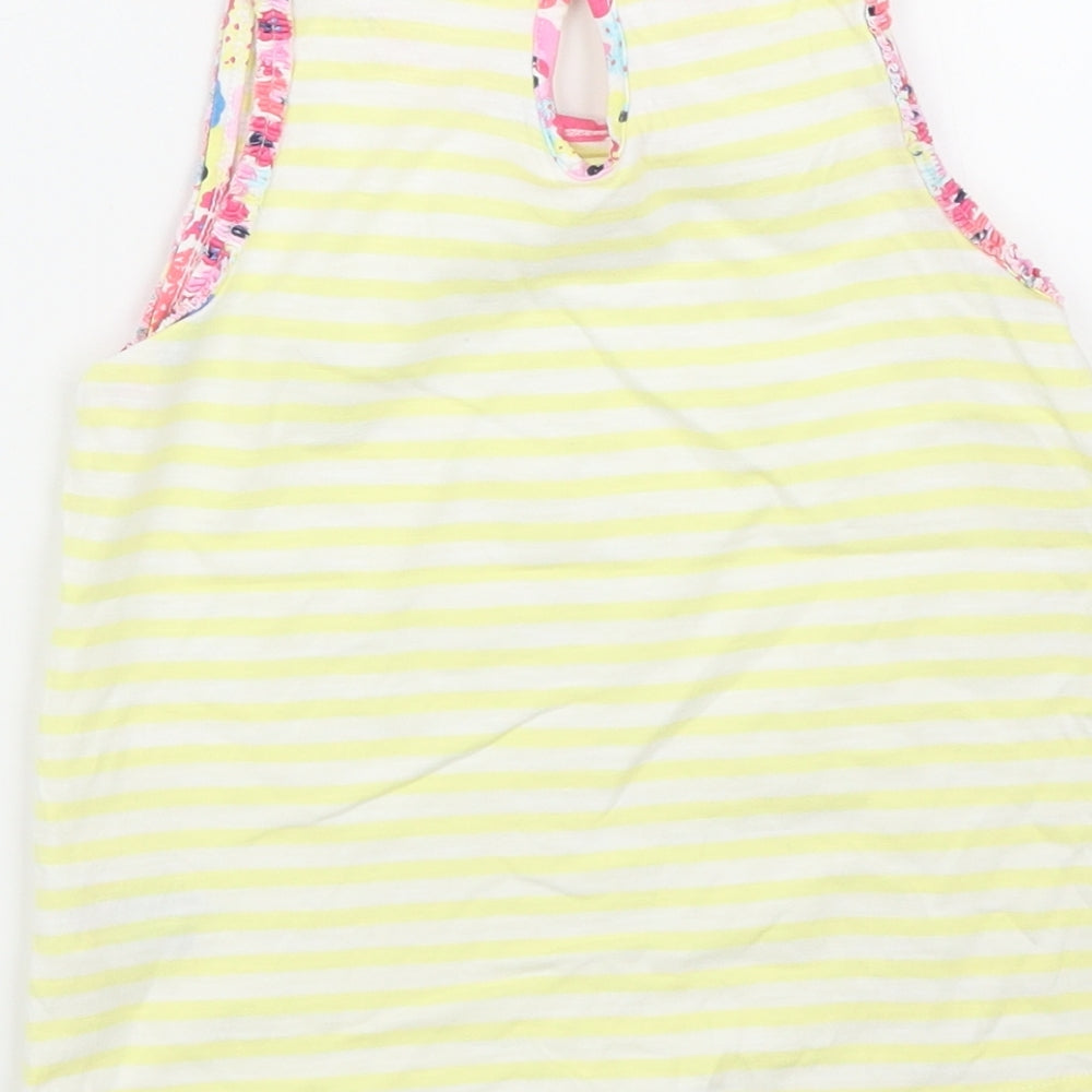 Matalan Girls Yellow Striped Basic Blouse Size 4 Years