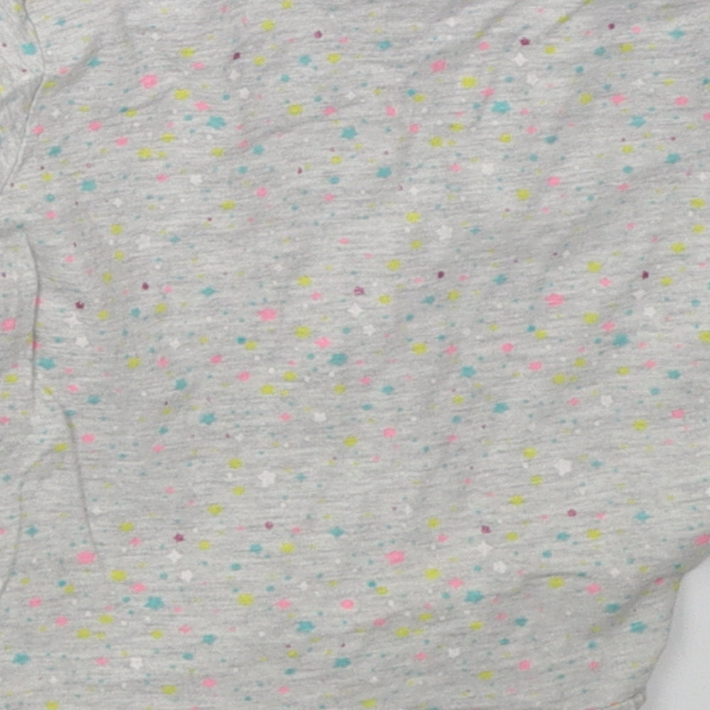 jeff & co Girls Grey Polka Dot Basic T-Shirt Size 2-3 Years