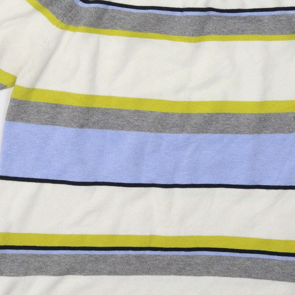 Sainsburys Womens White Striped Pullover Sweatshirt Size 14