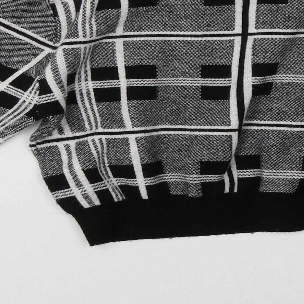 Primark Womens Grey Check Pullover Sweatshirt Size 8 - cropped
