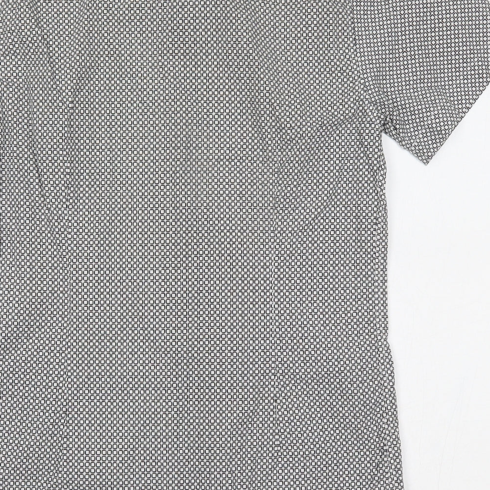 Burton Mens White Polka Dot Button-Up Size M