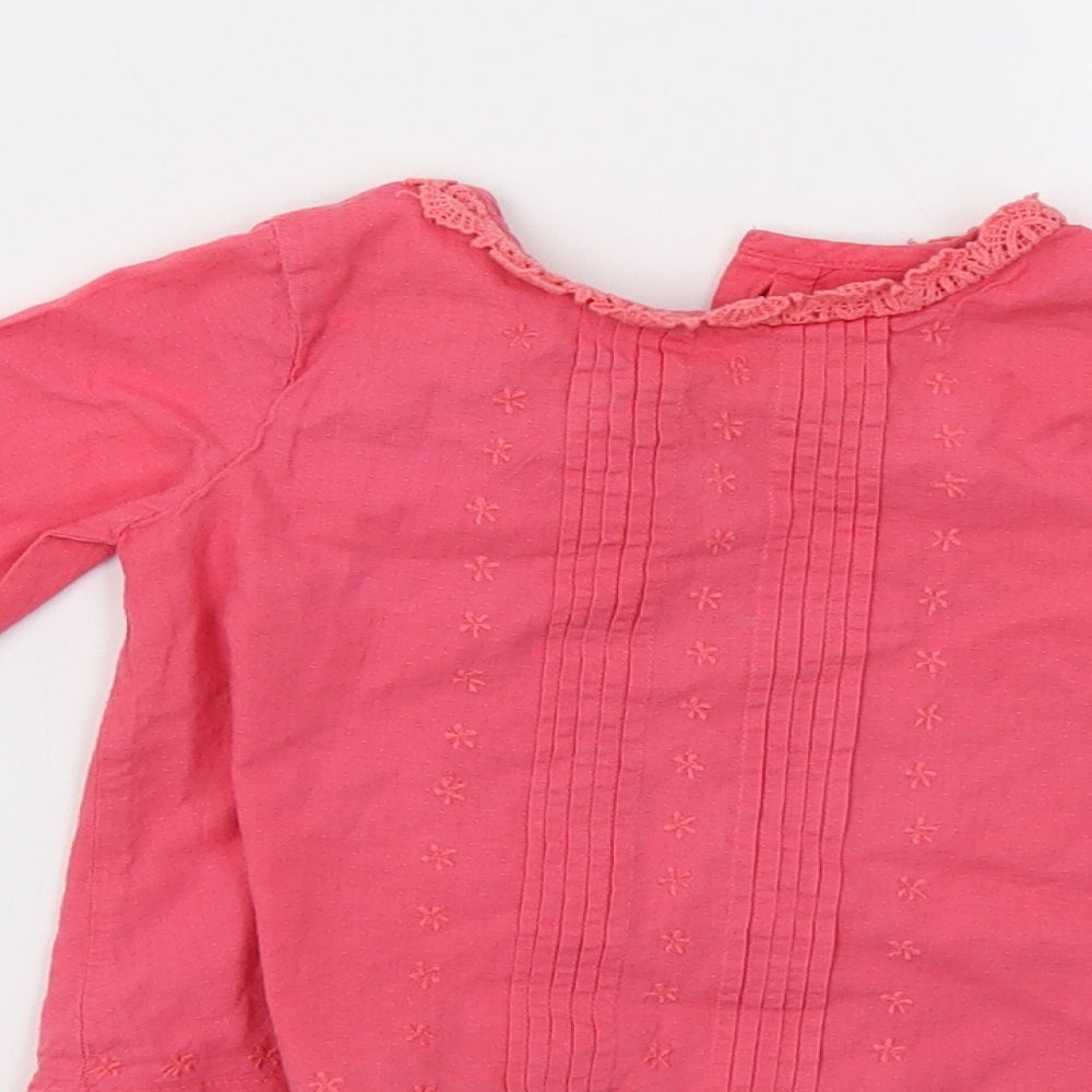Marks & Spencer Baby Pink Floral Basic Button-Up Size 9-12 Months