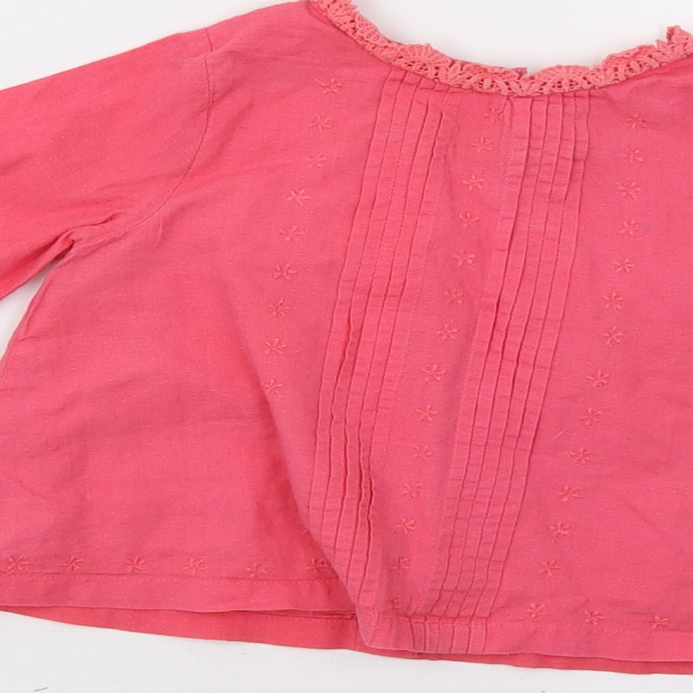 M&S Baby Pink Floral Basic Button-Up Size 6-9 Months