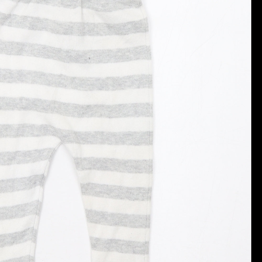 Matalan Baby Grey Striped Jogger Trousers Size 6-9 Months