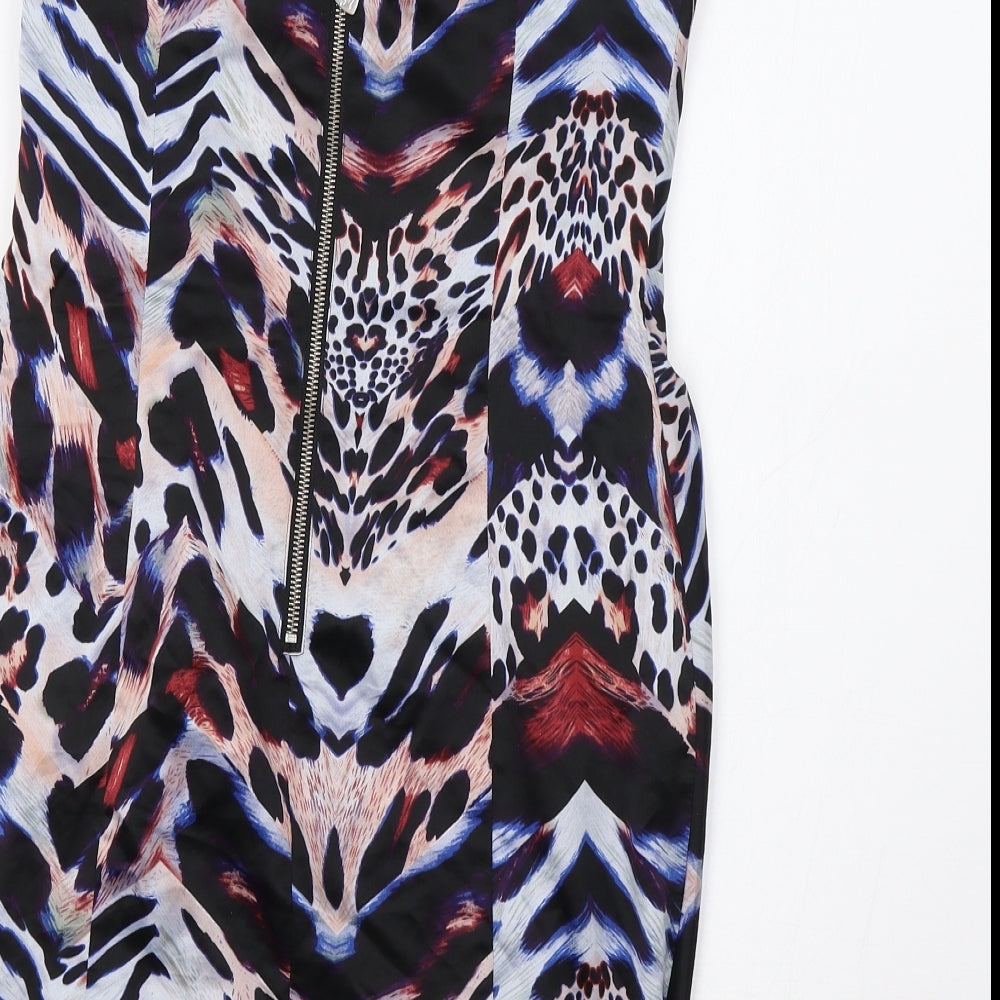 Lipsy Womens Multicoloured Animal Print Mini Size 10 - Embellished