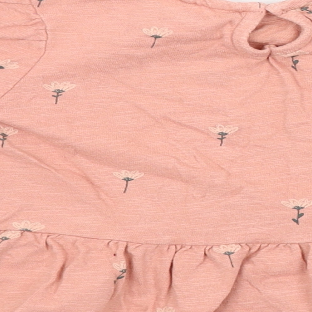NEXT Girls Pink Floral T-Shirt Dress Size 18-24 Months