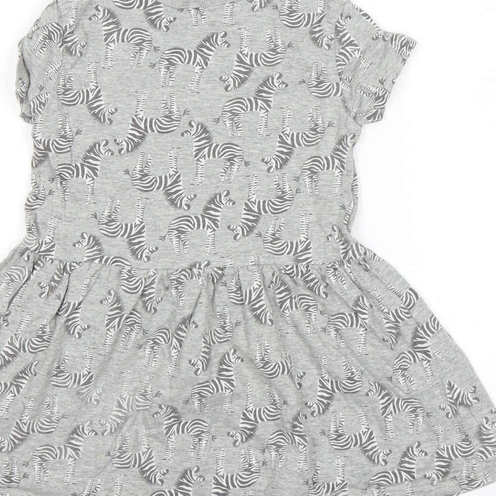 NEXT Girls Grey Animal Print Fit & Flare Size 18-24 Months