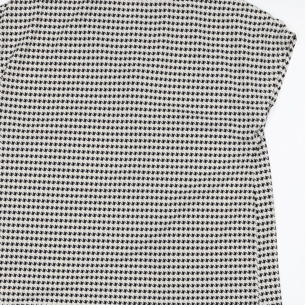 H&M Womens Multicoloured Houndstooth Basic Blouse Size S