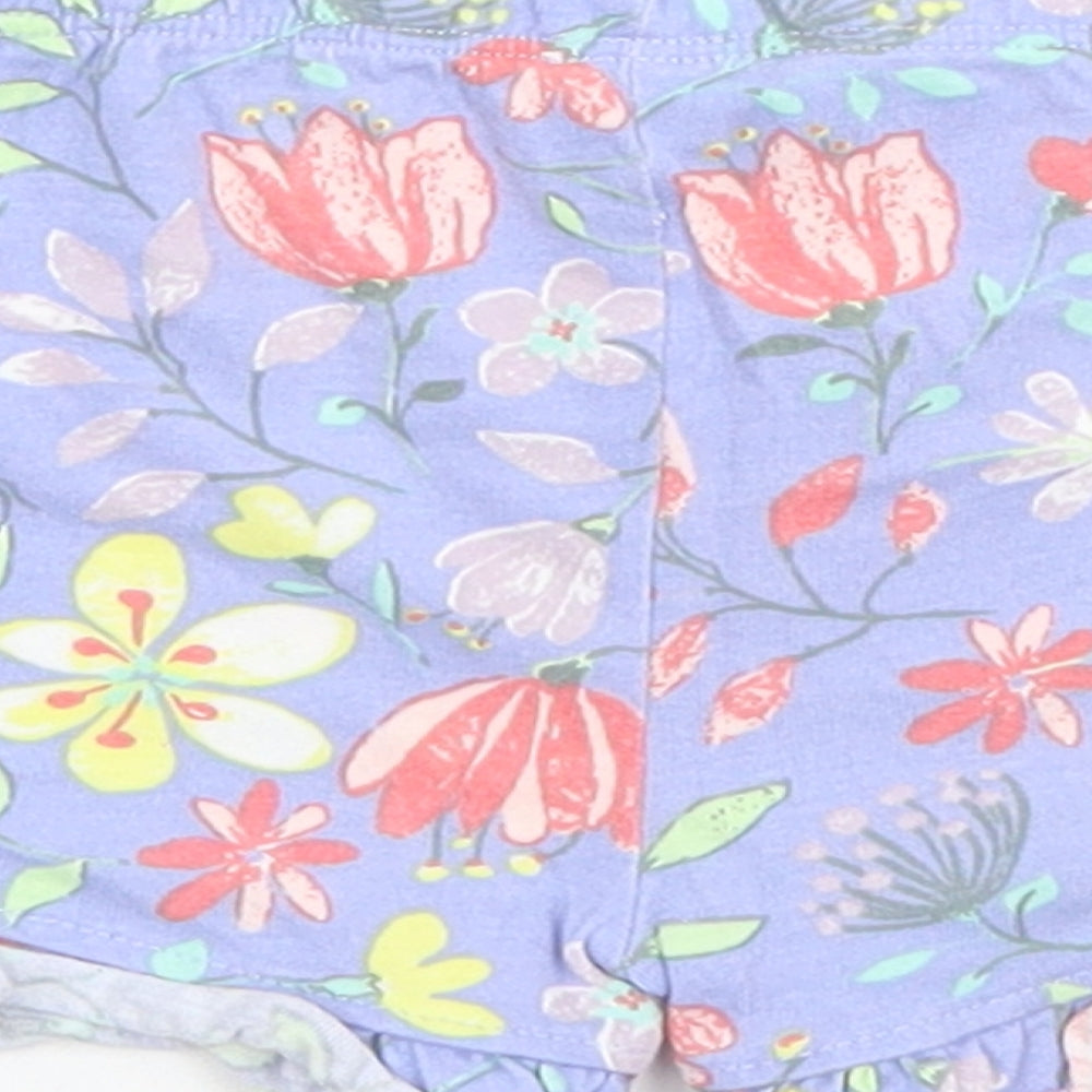 Nutmeg Girls Blue Floral Sweatpants Trousers Size 6-9 Months