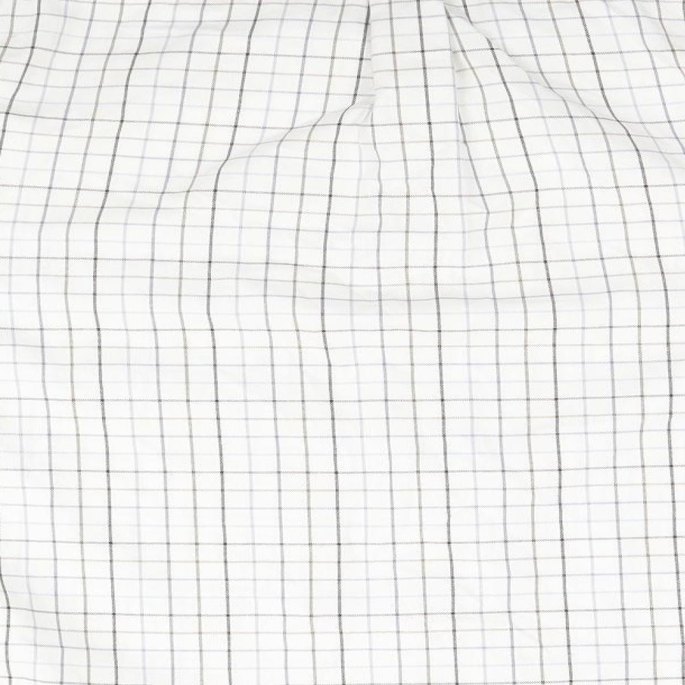Blue Harbour Mens White Plaid Button-Up Size M