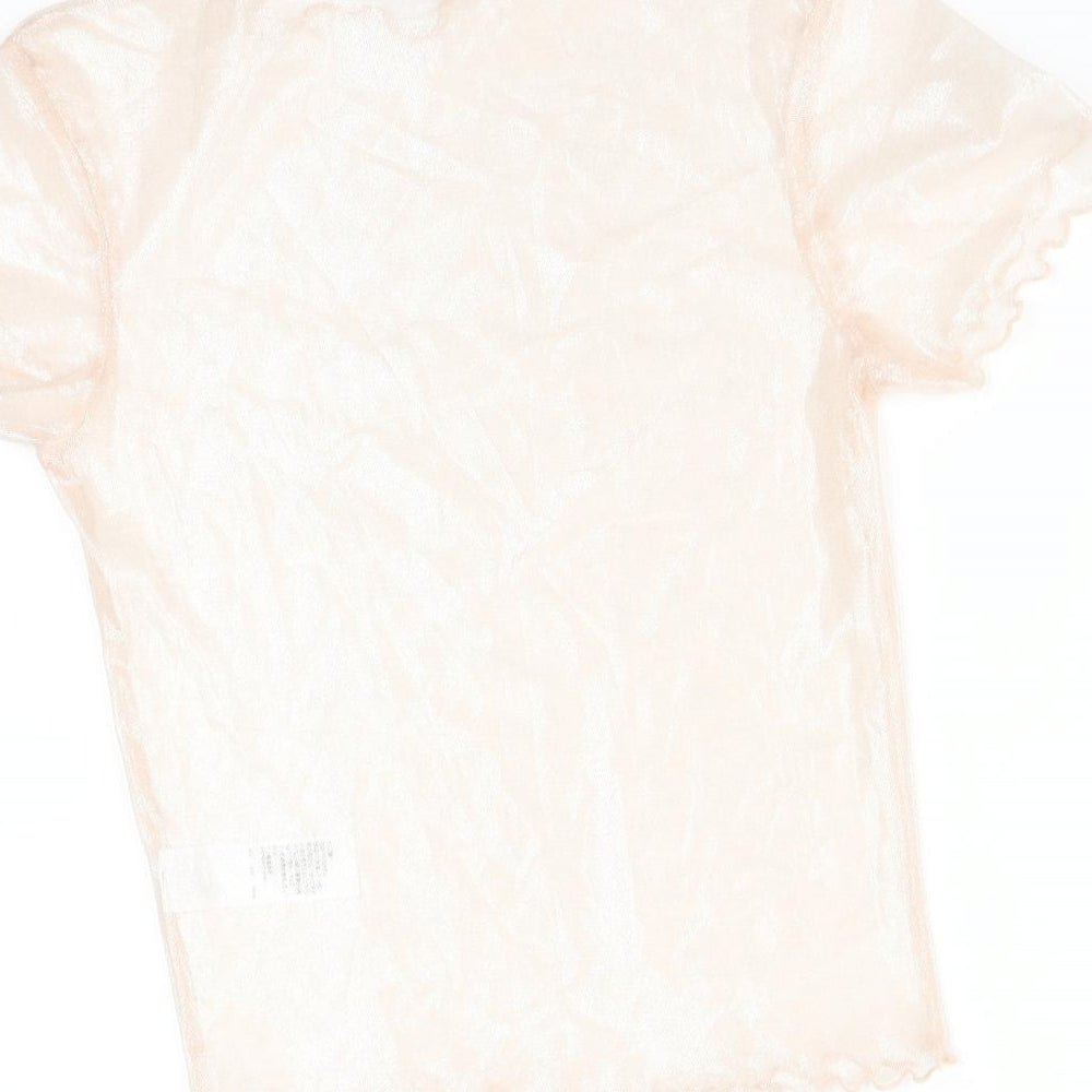 Topshop Womens Pink Basic T-Shirt Size 6
