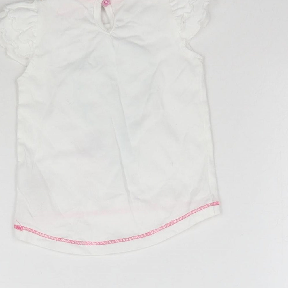 Lullaby Girls White Basic T-Shirt Size 0-3 Months - Flower