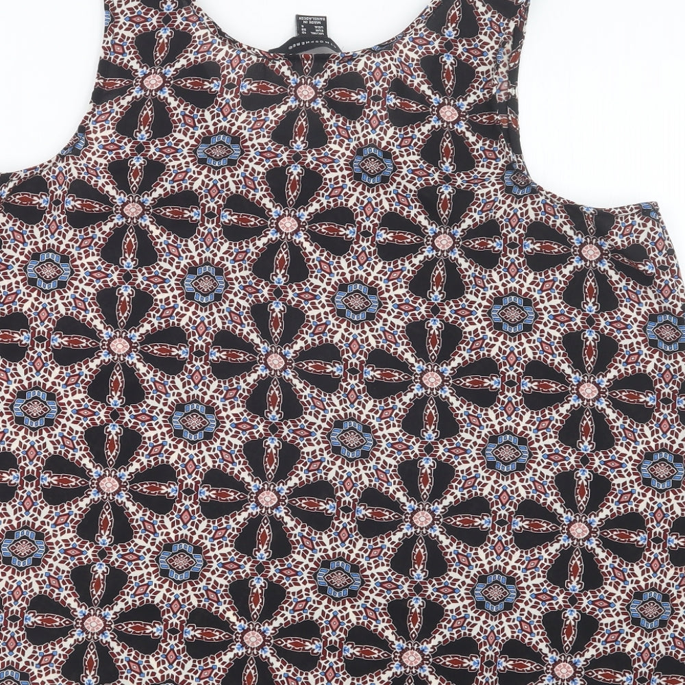Atmosphere Womens Black Geometric Basic Blouse Size 10