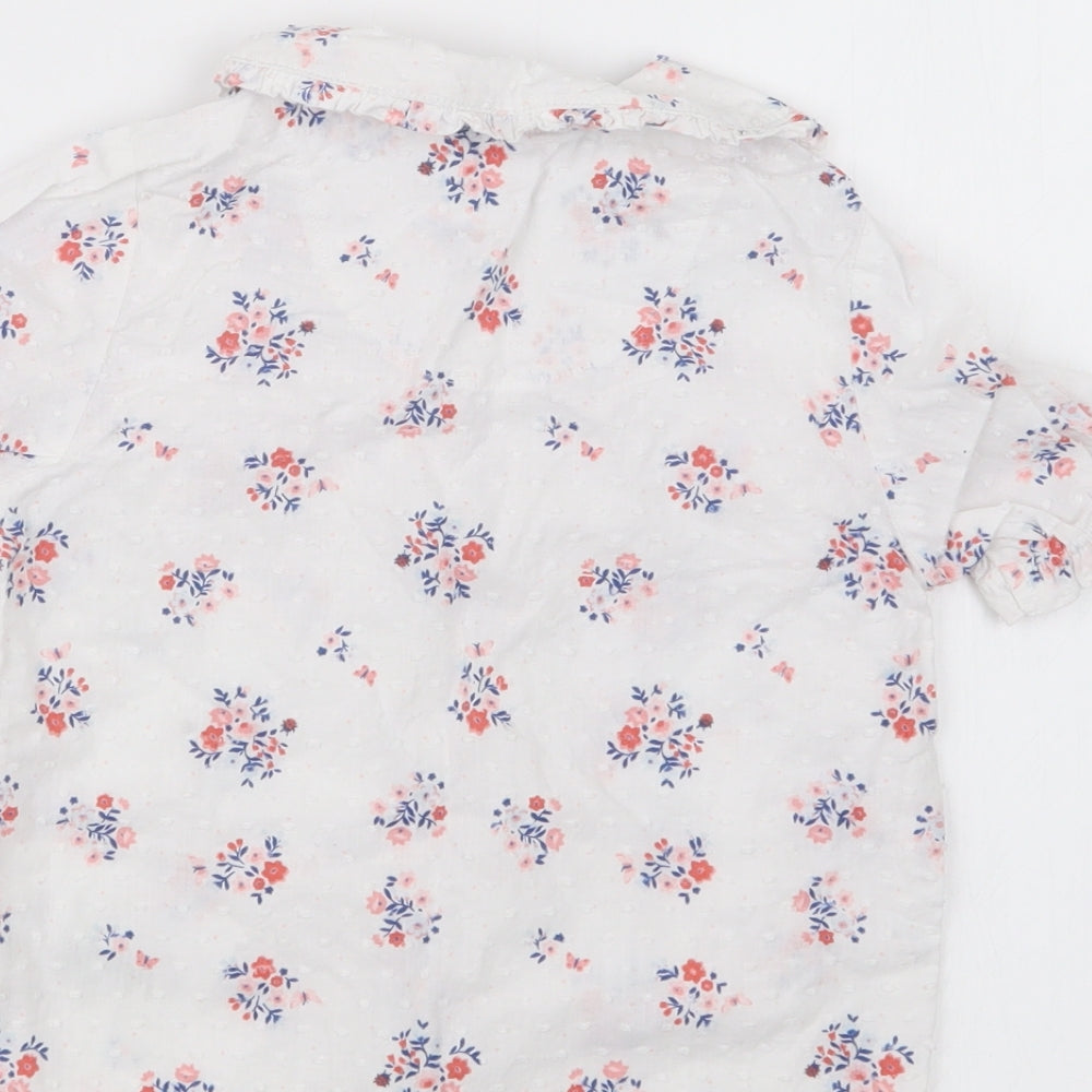 Nutmeg Girls White Floral Basic Button-Up Size 18-24 Months