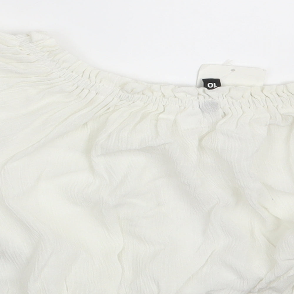Divided Womens Ivory Basic Blouse Size 10