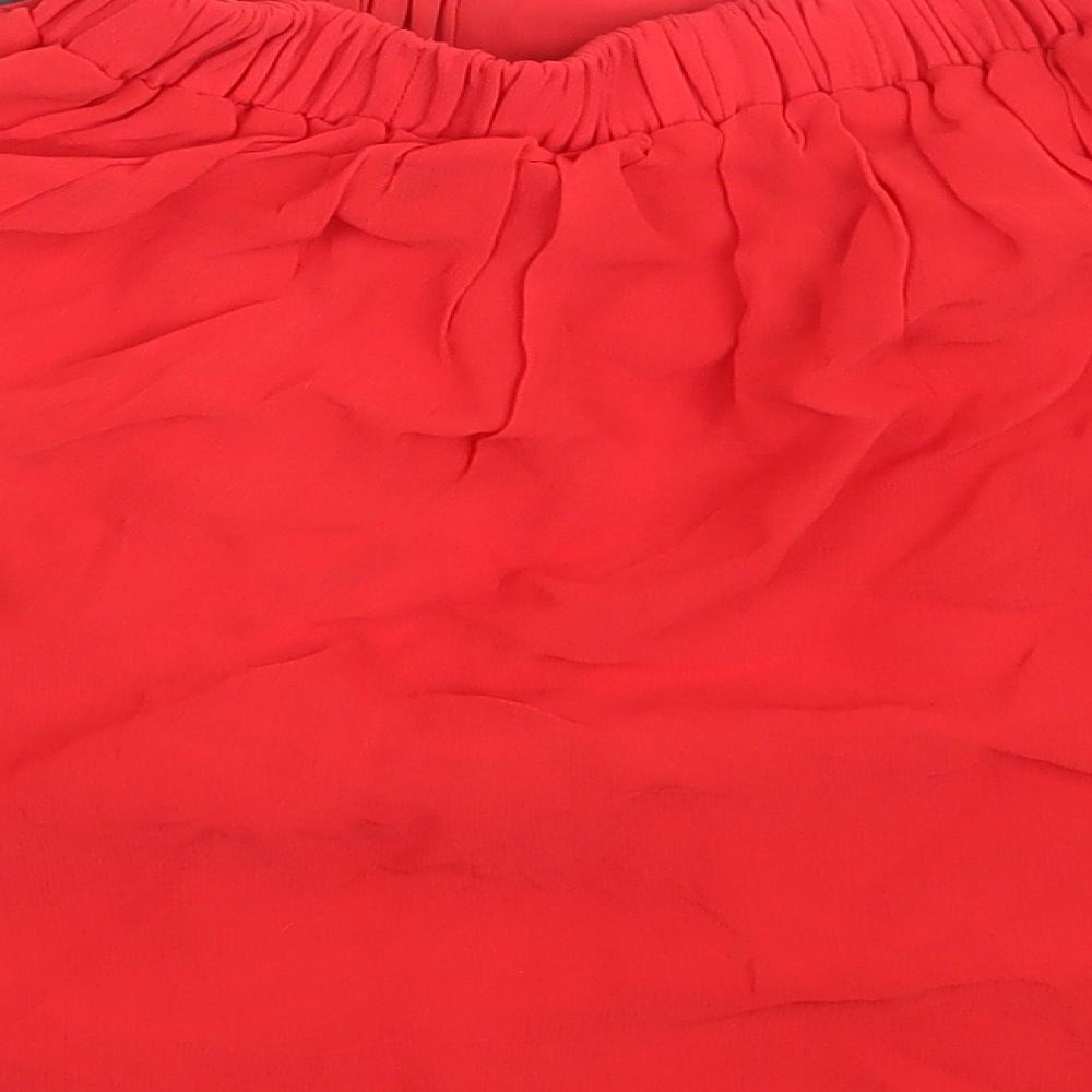 River Island Womens Red Mini Skirt Size 8 - Belted