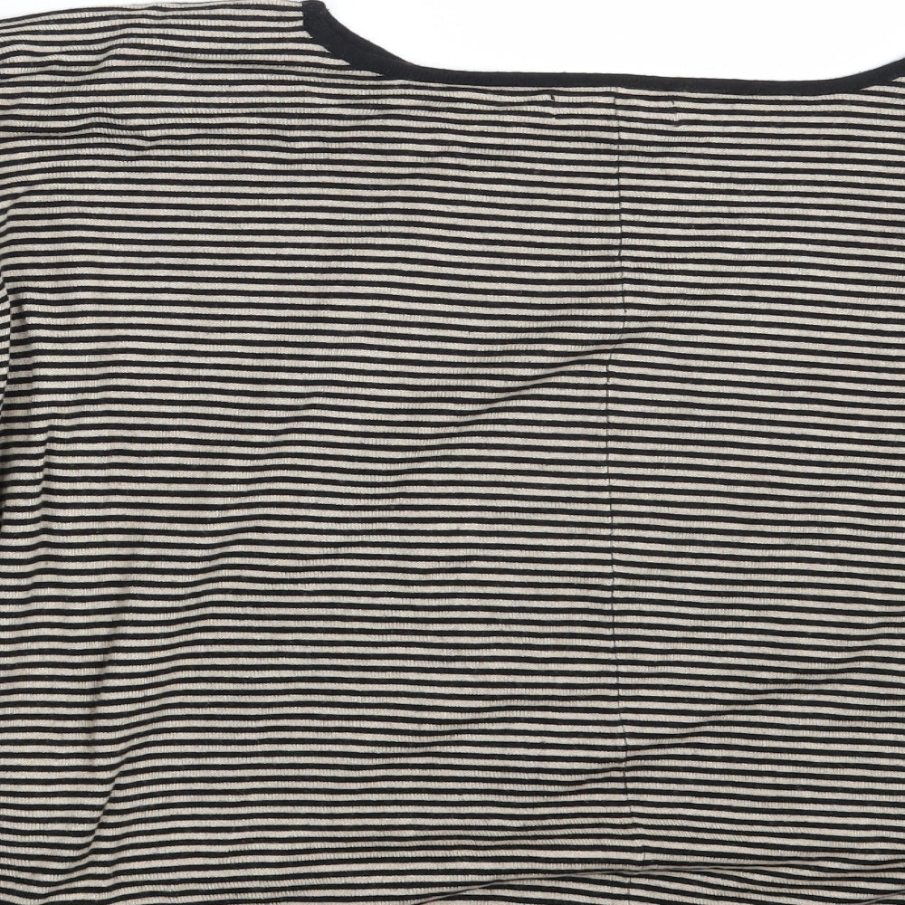 Papaya Womens Brown Striped Pullover Sweatshirt Size M